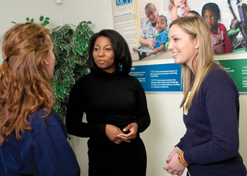 Faculty member with service learning students